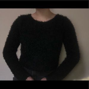 Black fuzzy sweater